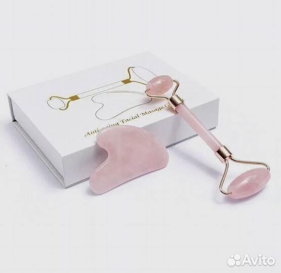 Ролик для лица и скребок гуаша