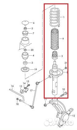 Стойка амортизатора передняя Volkswagen Polo седан