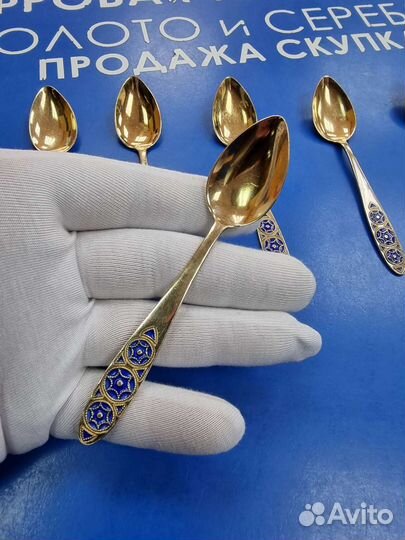 Ложки позолоченные серебро