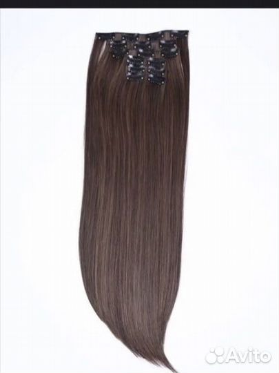 Накладные волосы на заколках русые