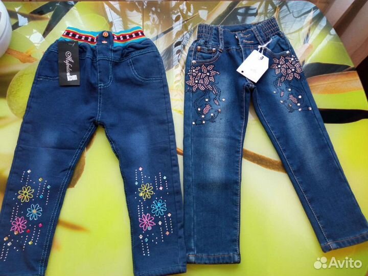 Джинсы новые зимние 3-4 года