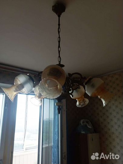 Люстра винтажная бронза СССР