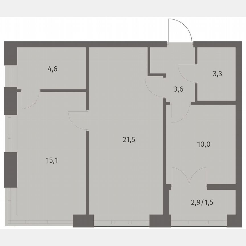 2-к. квартира, 59,6 м², 5/11 эт.