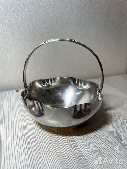 Конфетница мельхиор посеребренная из Франции