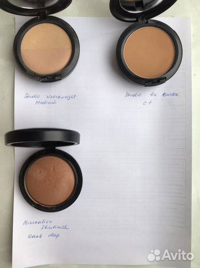 Пудра, тени, хайлайтер мас mac