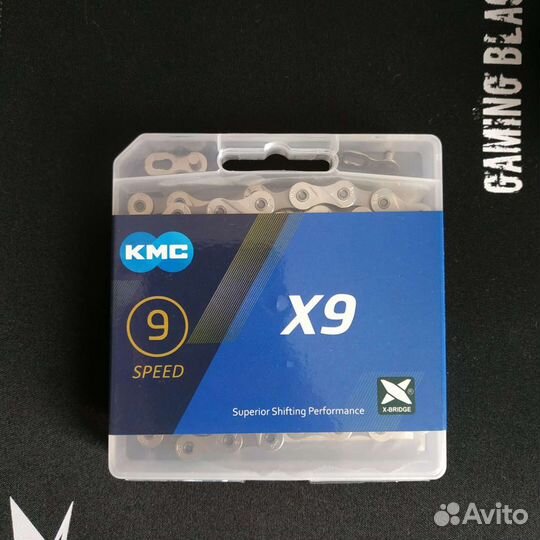 Велосипедная цепь KMC X9 9 скоростей