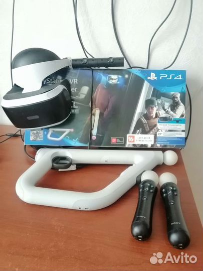 PS4 VR шлем, мувы и контроллер