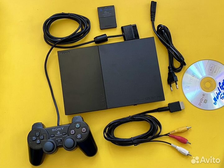 PS2 Slim чип + FreeMcBoot, флешка с играми