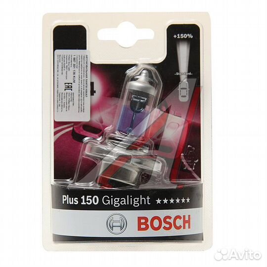 Лампа 12V H4 60/55W P43t +150% блистер (1шт.) Gigalight bosch 1987301136еще bosch Оригинал