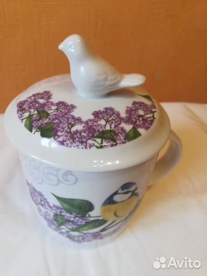 Фарфоровая, заварочная кружка с фильтром