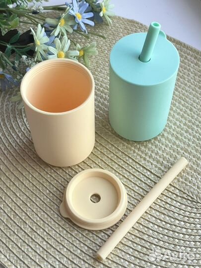 Поильник непроливайка с трубочкой