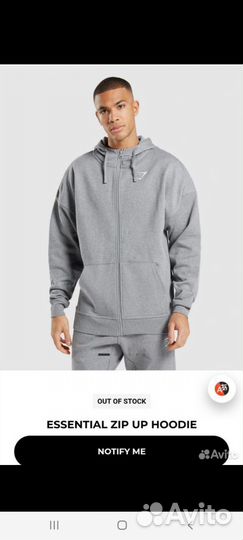 Gymshark L М зип худи новая