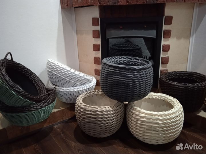 Кадка из искуственного ротанга