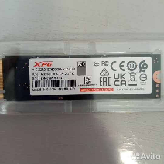 SSD m.2 Adata XPG SX6000 Pro 512Гб новый