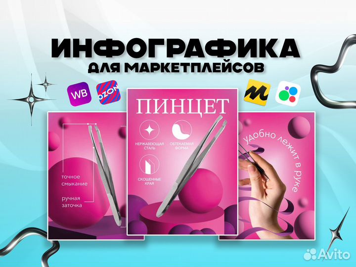 Графический дизайн Карточки для маркетплейсов