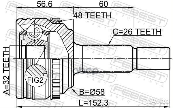 ШРУС внешний перед прав/лев 0110ZRE142A48 F