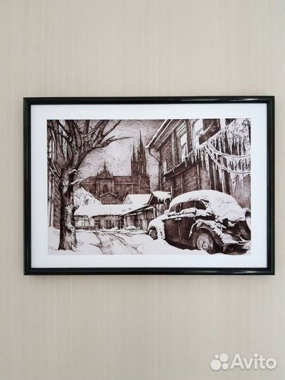 Картина тушью, принт