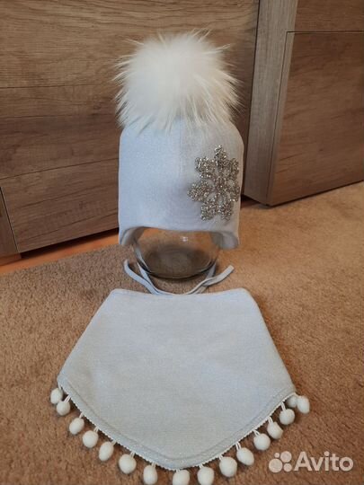 Шапка зимняя для девочки 48-50