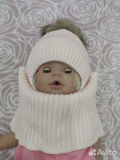 Шапка для малыша, новорожденного зима 38-40 размер