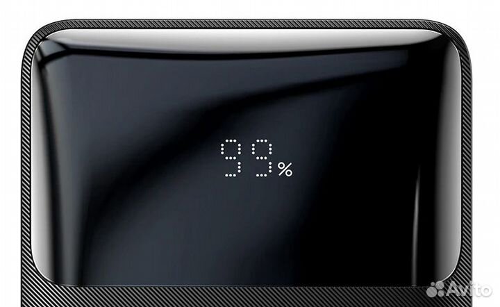 Повербанк baseus 10000 новый с ЖК экр черный/белый