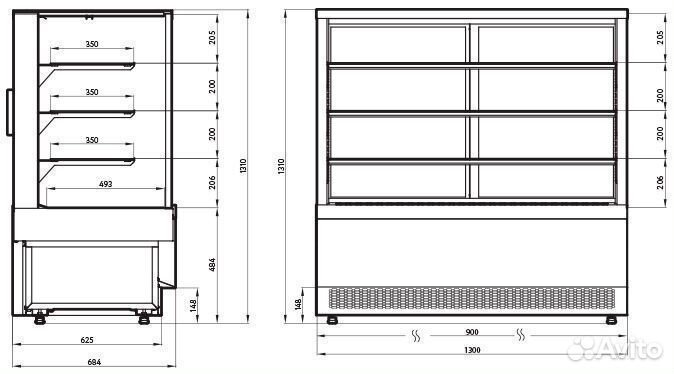 Витрина кондитерская Chilz vete KUB LUX 130 шокола