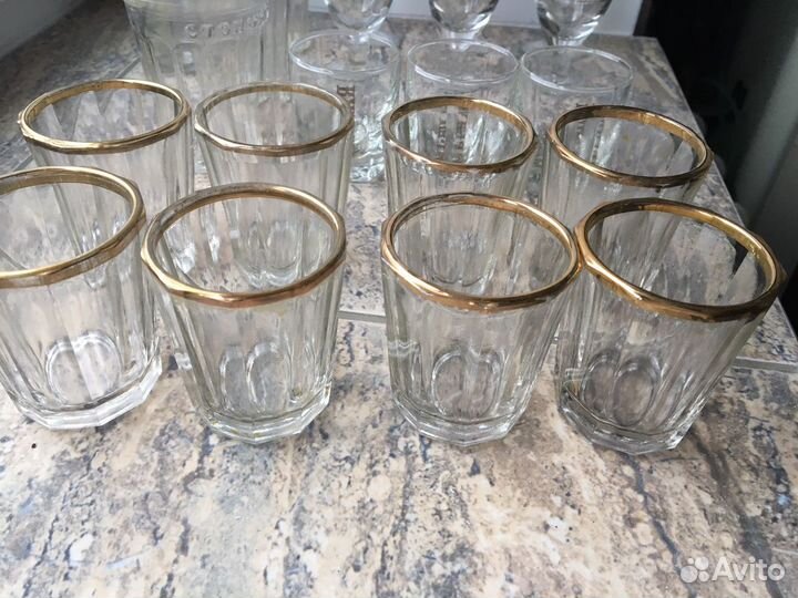 Графин,рюмки,стаканы СССР, хрустальная пробка от г