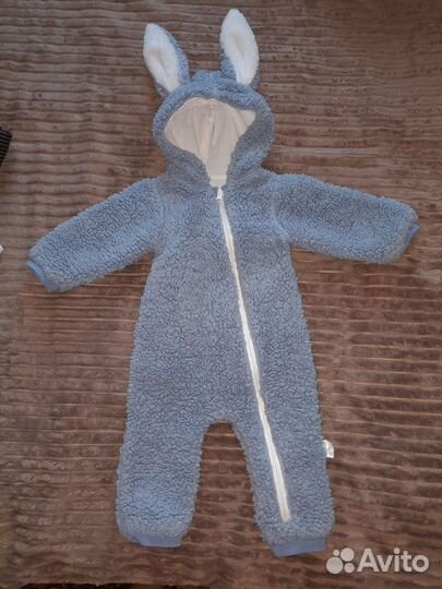 Комбинезон плюшевый зайка (68-74)