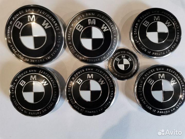 Юбилейные эмблемы BMW Black White Edition Комплект