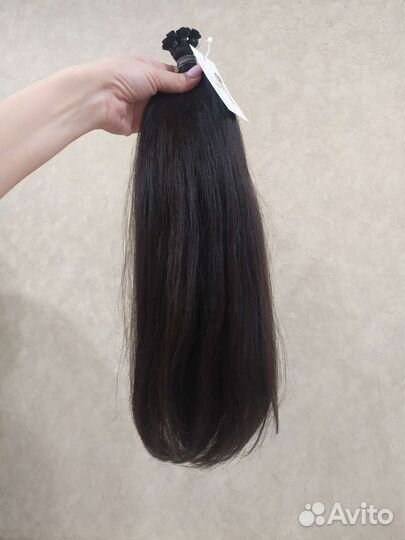 Волосы для наращивания натуральные чёрные русые