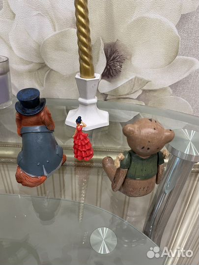 Фигурка мишка древяный,пес в цилиндре