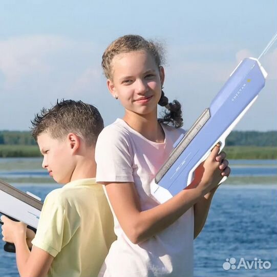 Водный бластер с автонакачкой воды (Голубой A22)