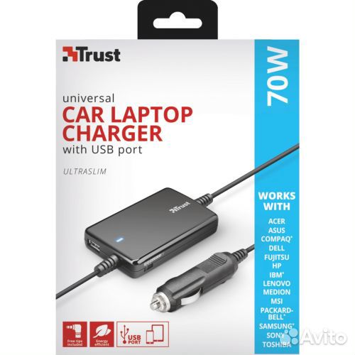 Блок питания универсальный trust ultraslim 70W