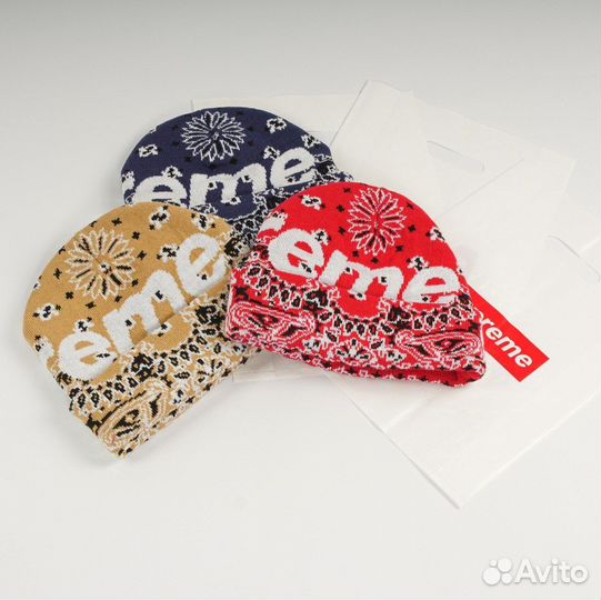 Шапка Supreme Bandana Big Logo Beanie