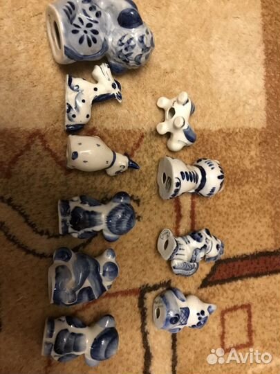 Фигурки животных гжель