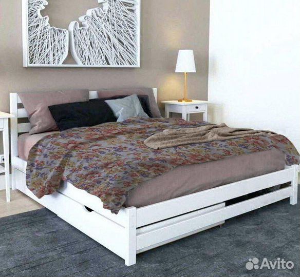 Кровать из натурального дерева 2-спальная 