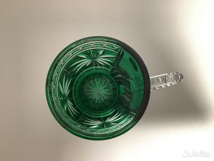 Бокал хрустальный зеленый