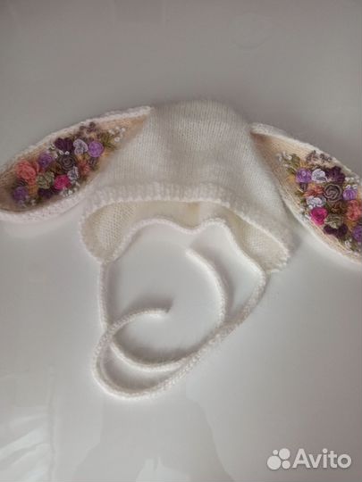 Чепчик с ушками детский Зайка