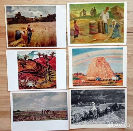 Сбор урожая, работа в поле. 33 открытки