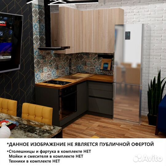 Угловой кухонный гарнитур Бостон 120х160 Дуб-соном