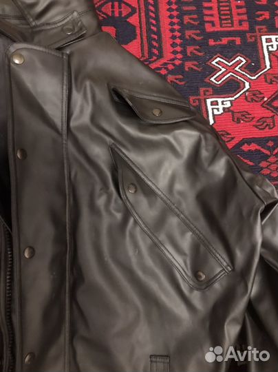 Кожаная куртка с натуральным мехом