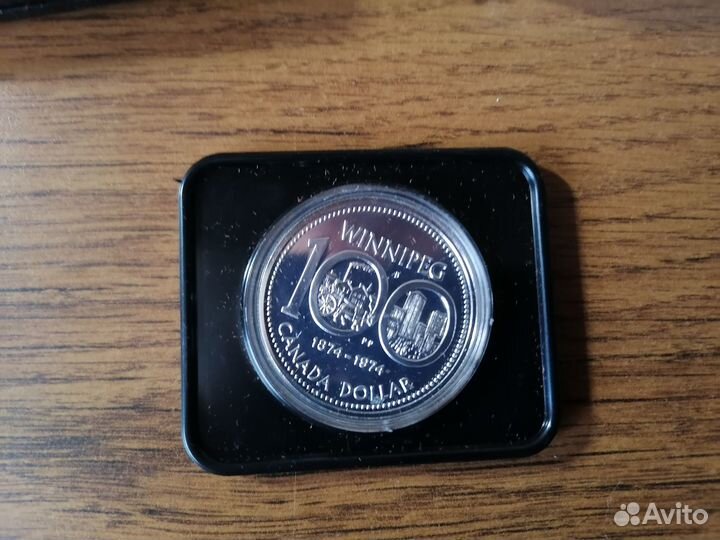 1 доллар Канада серебро 100 лет городу