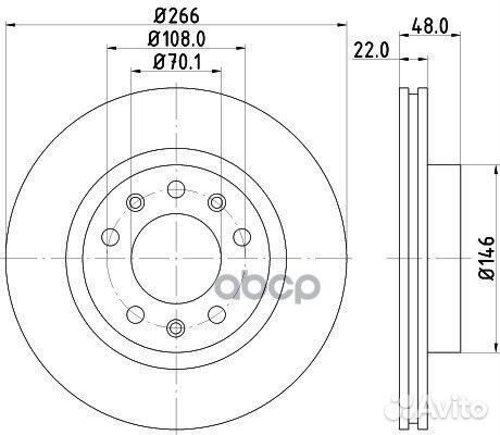 Диск тормозной peugeot 308 13- передний вент. D