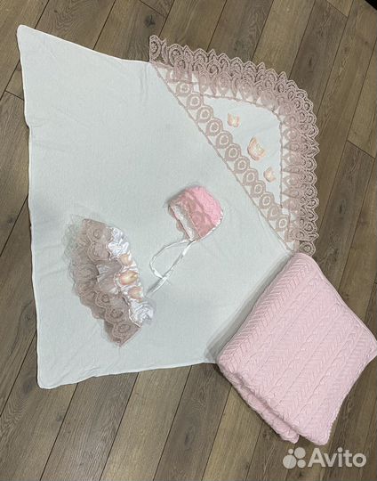 Конверт на выписку для девочки, плед