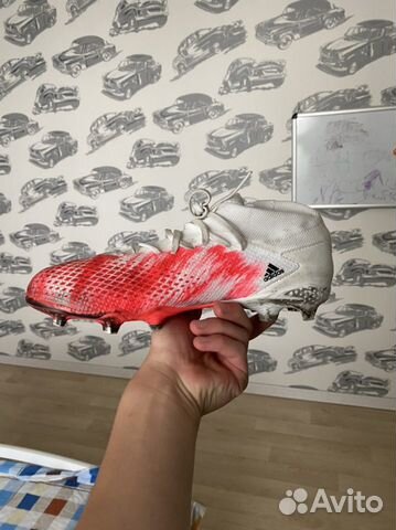 Бутсы adidas Predator бело-розовые