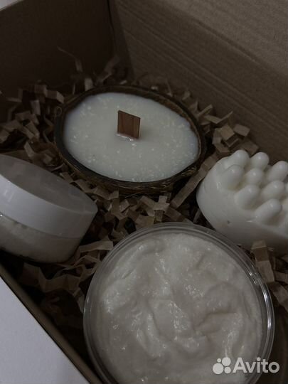 Подарочные наборы спа. Свечи, скрабы, крема, мыло