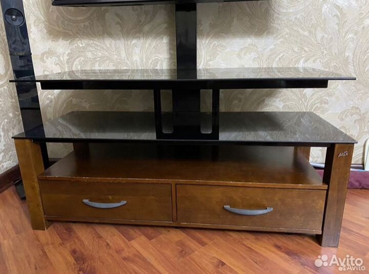 Тумба под телевизор бу стеклянная