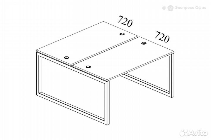 Стол-бенч двойной на О-образном м/к Metal system q