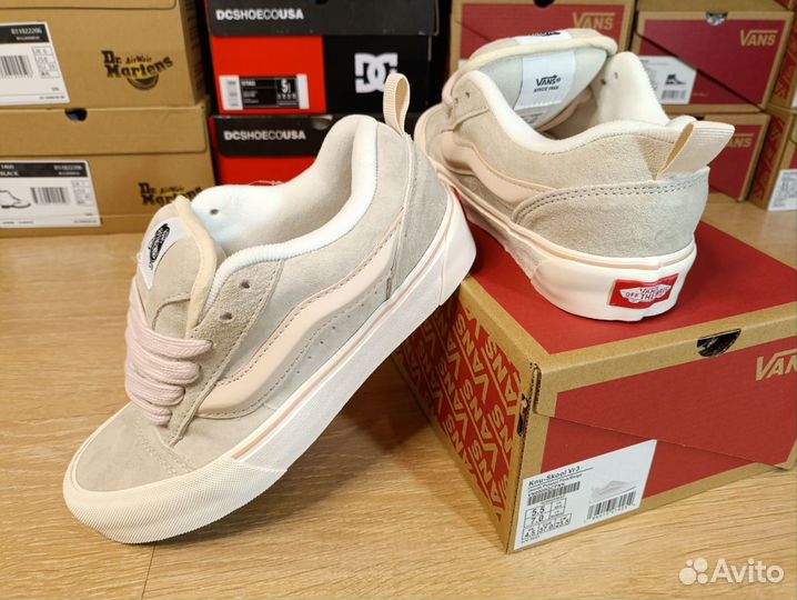 Vans Knu Skool дутыши Pink / Beige