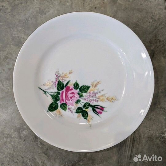 Винтажное блюдо для торта и 12 десертных тарелок