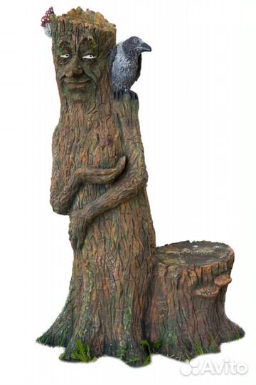 Садовая фигура «Ворон на пне» 150 см